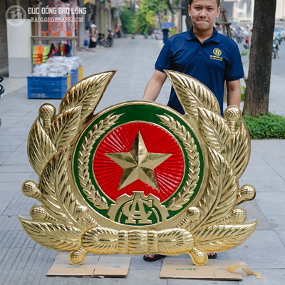 Logo Ngành Công An Nhân Dân Bằng Đồng 1m4 x 1m2