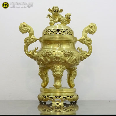 Bộ Đỉnh Rồng Phượng Đúc Nổi Bằng Đồng Catut