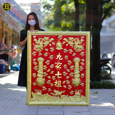 Liễn Thờ Cửu Huyền Thất Tổ 1m27 x 1m07 Bằng Đồng