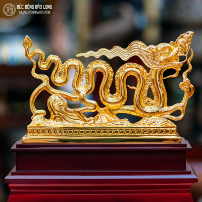 Tượng Rồng Thời Lý Bằng Đồng Mạ Vàng 24k Cao Cấp