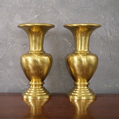 Đôi Lọ Hoa Trơn Bằng Đồng Catut Cao 38Cm
