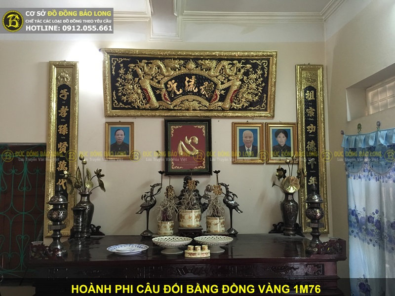 giá hoành phi câu đối bằng đồng