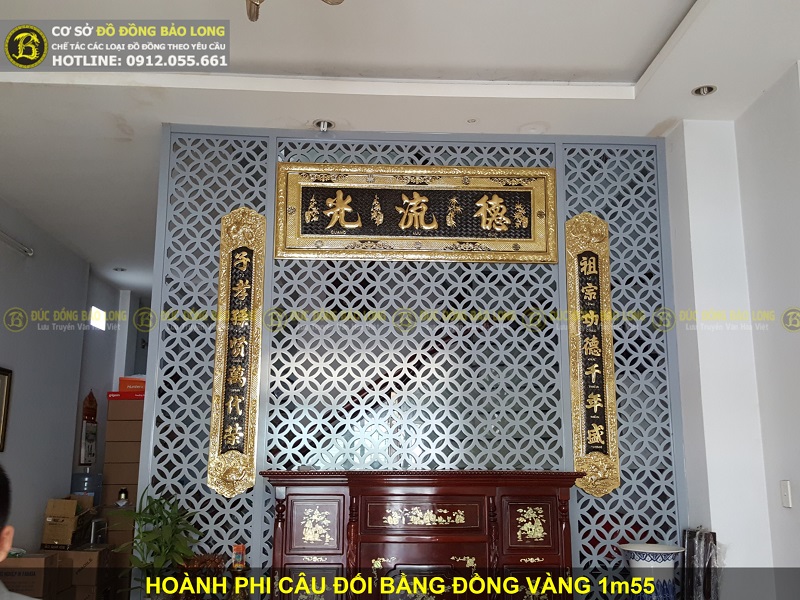 giá hoành phi câu đối bằng đồng