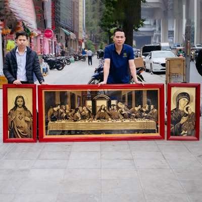 Tranh Công Giáo Bằng Đồng Khắc Tay Theo Đơn Đặt Hàng Của Khách