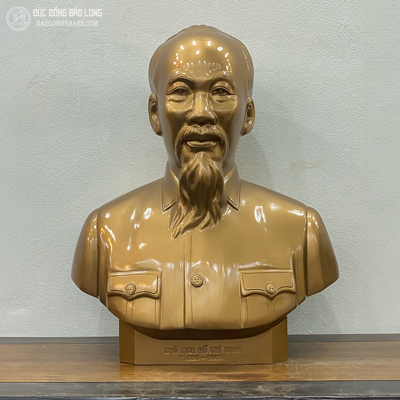 Tượng Bán Thân Bác Hồ bằng đồng đỏ cao 56cm