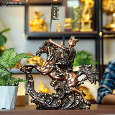 Tượng Mã Thượng Phong Hầu Khảm Tam Khí Cao 55Cm