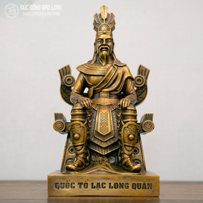 Tượng Đồng Quốc Tổ Lạc Long Quân Cao 28Cm Màu Trầm Cổ
