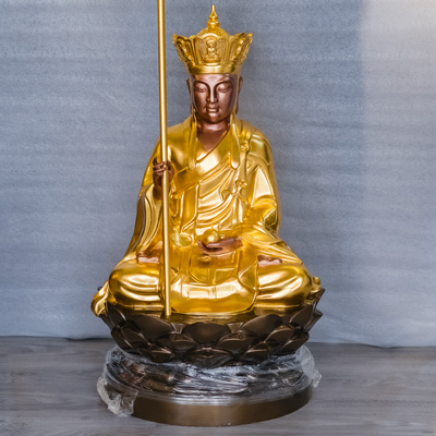 Tượng Đồng Địa Tạng Vương Bồ Tát Dát Vàng 9999 Điểm Cao 70Cm