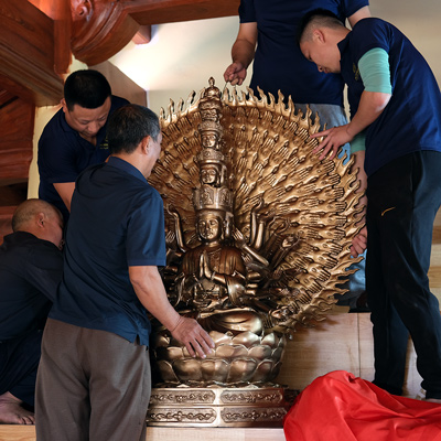 Tượng Phật Bà Nghìn Mắt Nghìn Tay Bằng Đồng Đỏ Cao 1m27